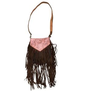 NWT American‎ Darling Messenger Hand Tooled Leather Womens Bag Western Purse